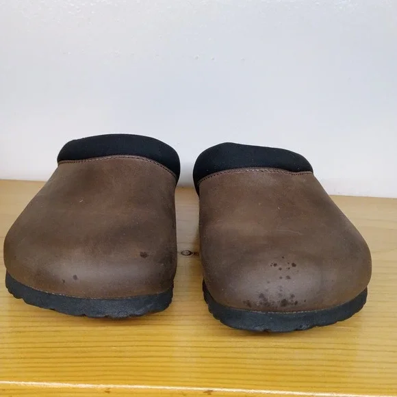 Birkenstock Boston Papillio Brown Sandals Slip On Slides Size 38 Women's 7 Mns 5 - Picture 3 of 14